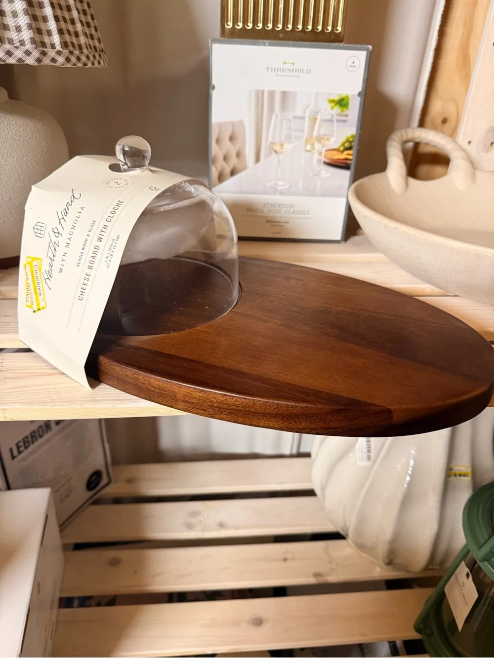 Wood Cheese Board with Cloche - Hearth & Hand with Magnolia